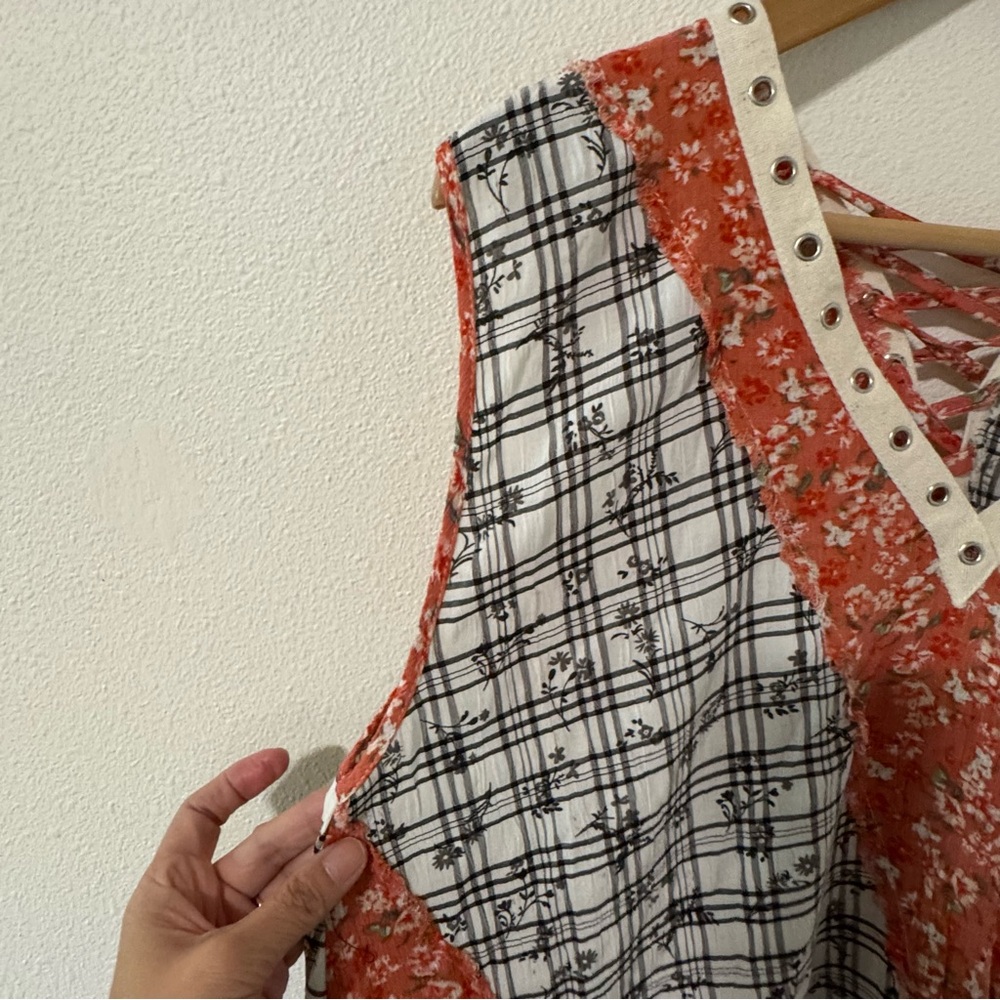 Pol Patchwork Asymmetrical Mixed Print Sleeveless… - image 5